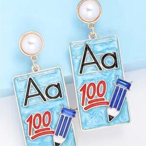 School Paper A 100 Enamel Drop Earrings